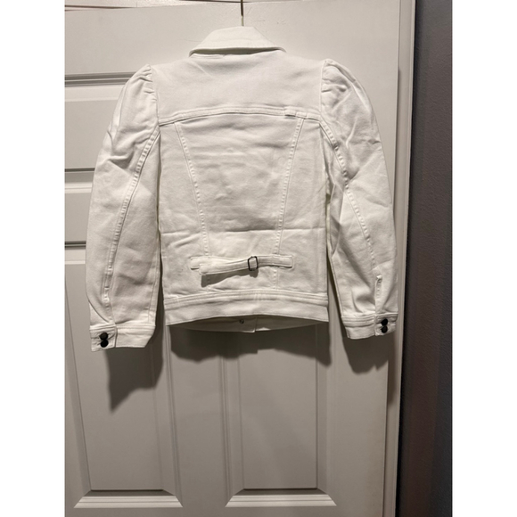 Women's RETROFÊTE $320 MSRP White Ada Puff Sleeve Jean Jacket XS - Picture 10 of 10